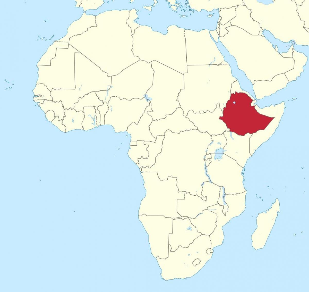 karta afrike pokazuje Etiopije