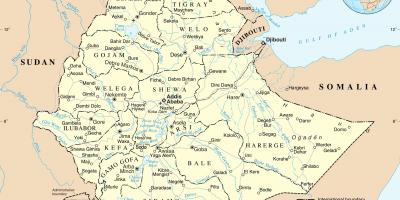 Politički mapu Etiopije