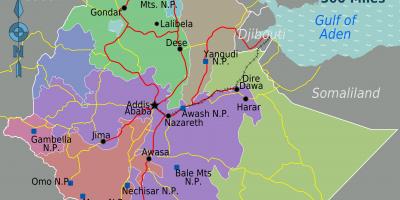 Etiopije mapu lokacija