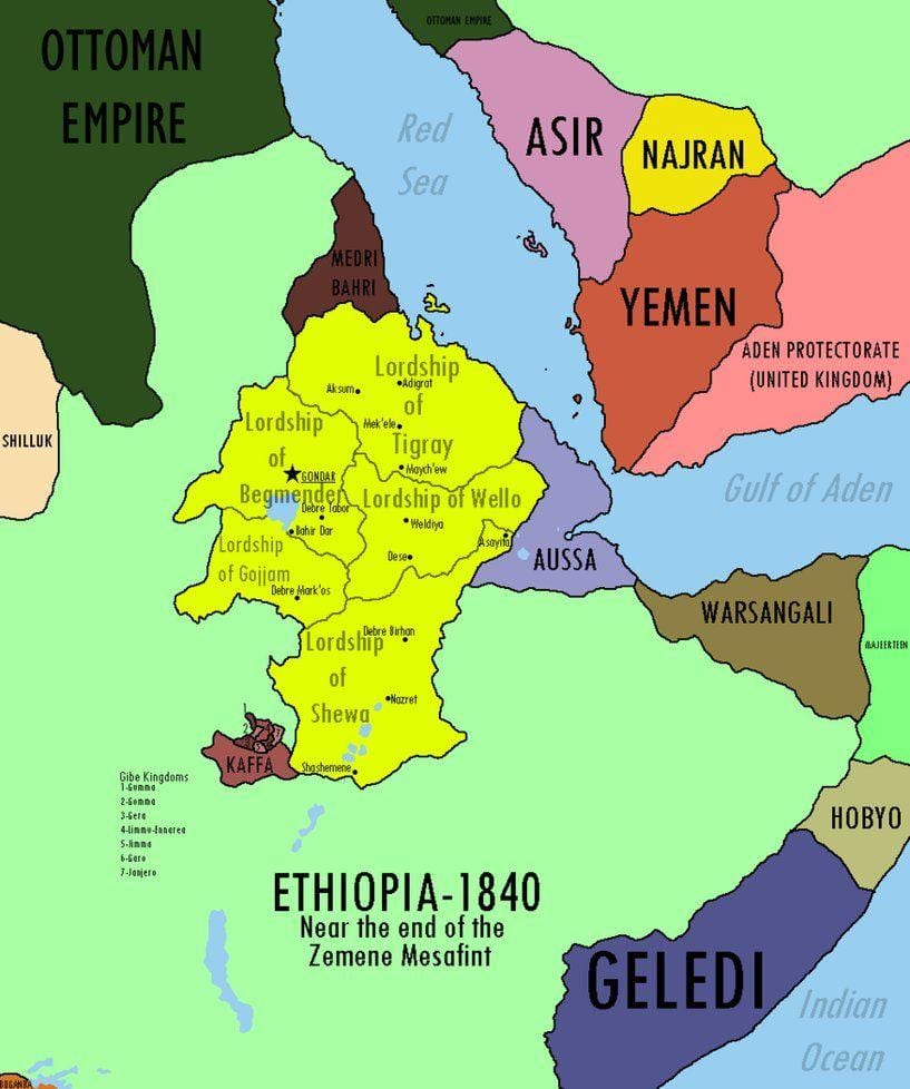 mapa Etiopski carstvo