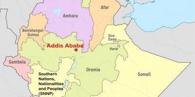 Addis ababa Etiopije karti svijeta