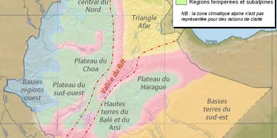 Mapa Etiopije klime