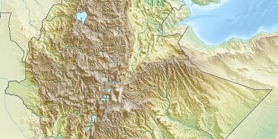 Mapa Etiopski planinama