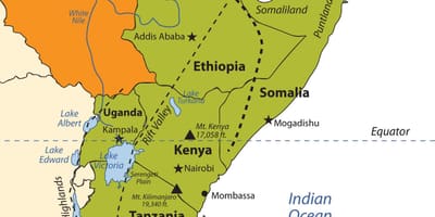 Mapa Etiopski plato afrike