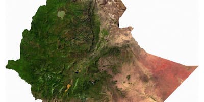 Etiopije satelit mapu