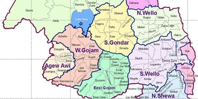Etiopije gondar mapu