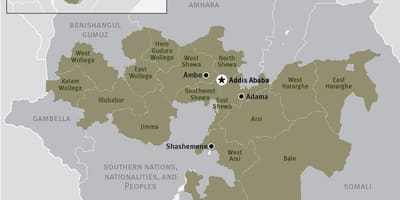 Mapa oromia region u Etiopiji